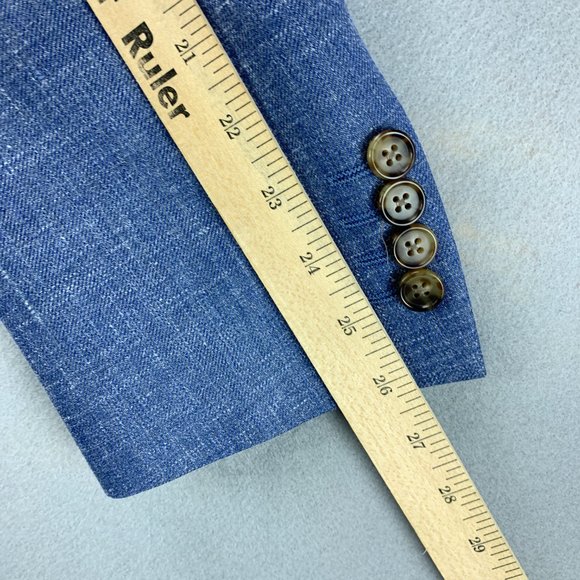 **SOLD**Ralph Lauren Blazer Mens 46L 46 Long Blue Wool Silk Linen Sport Coat - Picture 13 of 16